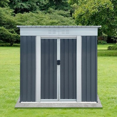 Gulches Outdoor Storage Sheds 6FTx4FT Pent Roof for Backyard, Patio, Garage, Lawn, Grey