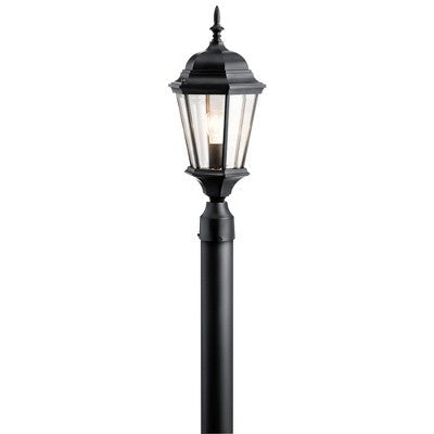 Madison 21.5" 1 Light Post Light with Clear Beveled Glass in Black