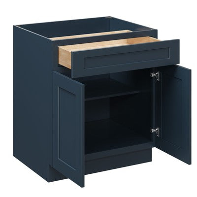 CASAINC 30 in. W x 24 in. D x 34.5 in. H Matte Black Ready-to-Assemble Plywood Floor Base Kitchen Cabinet with Drawer