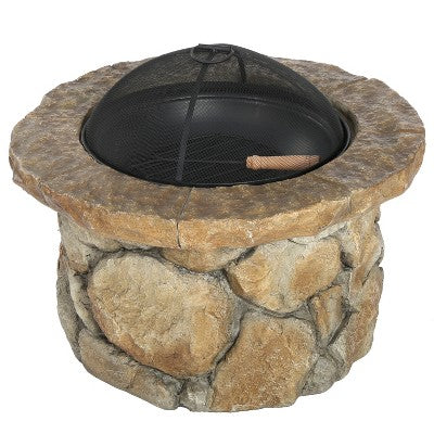 Christopher Knight Home Easton Outdoor Lightweight Concrete Wood Burning Fire Pit, Natural Stone