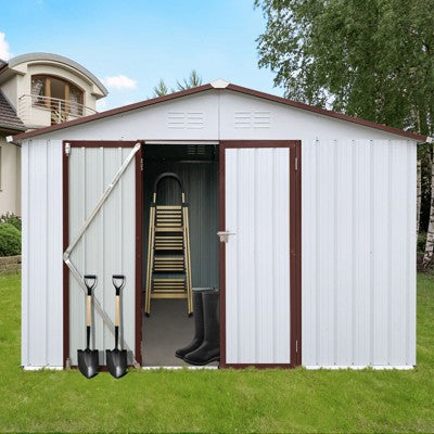 Kumasinova 10x12 Ft Metal Outdoor Storage Shed with Lockable Doors and Air Vents for Backyard,Garden,Patio