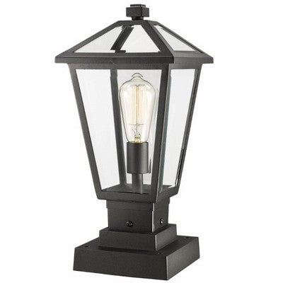 Talbot Outdoor Pier Light - 1-Bulb, Dimmable, Wet Rated, Steel, 8.25" x 17.5" - Classic Charm
