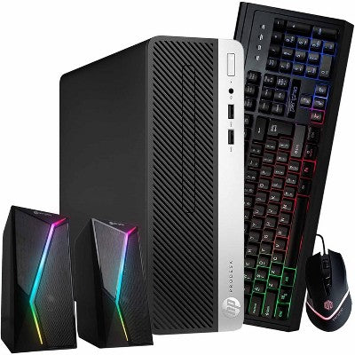 Refurbished HP ProDesk 400G6 Desktop Computer-Intel i5-16GB DDR4 RAM-250GB NVMe+500GB SSD-Keyboard&Mouse-Speaker-Win 11 Pro-Manufacturer Refurbished