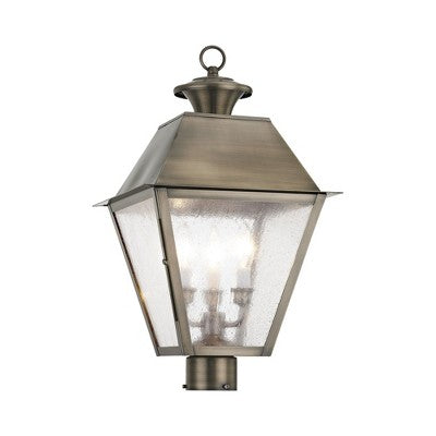 Livex Lighting Mansfield 3 - Light Post Light in Vintage Pewter