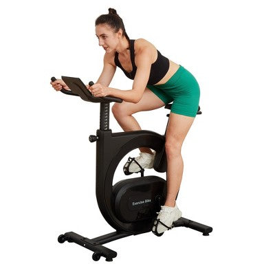 Garvee Exercise Bike, Cardio Stationary Bikes for Home Gym, 276LBS Weight Capacity Indoor Cycling Bike with LCD Monitor, Smart App, Seat Cushion