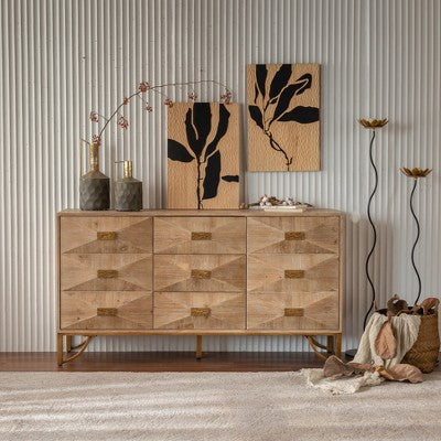 ModernLuxe Dresser for Bedroom, 3/6-Drawer Dresser, Wood Storage Cabinet, TV Stand, Solid Wood Chest of Drawers, Natural