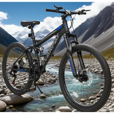 KTMBDW 26/27.5 Inch Mountain Bike, Mountain Bicycles with Front and Rear Dual Shock Absorbers, Durable Steel Frame, Adults Bike for Men and Women