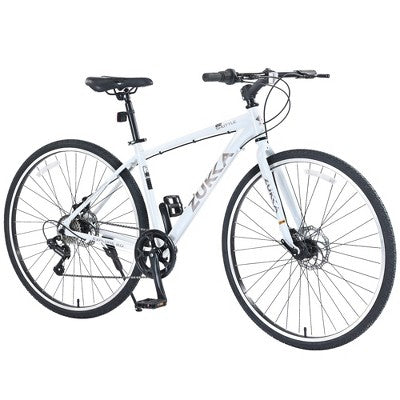 NAYSAYE Bicycle 7 Speed Hybrid Mountain Bike Aluminum Frame Double Disc Brake Bikes For Adults and Kids, 64.57"*25.19"*37.79"