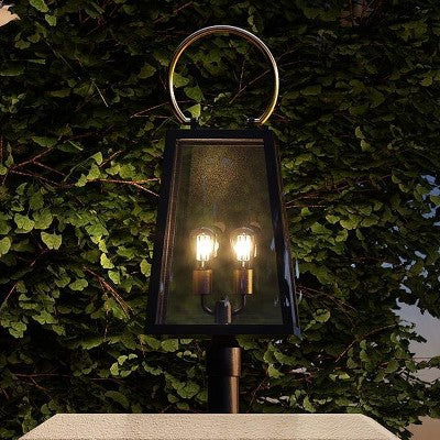 Urban Ambiance Luxury Modern Farmhouse Outdoor Post/Pier Light, 27"H x 11.25"W, Olde Bronze Finish, UHP1004