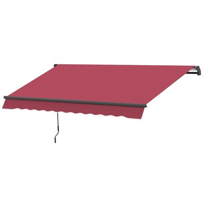 PAGED Awning Retractable Awning with Manual Crank Handle for Deck, Balcony, Garden