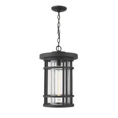 Jordan Outdoor Hanging Light - 12" x 18.75" Glass Fixture, Dimmable, Wet Rated, Chain Included