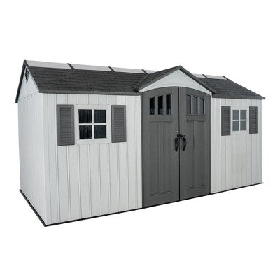 Lifetime 15 Ft. x 8 Ft. Outdoor Storage Shed, Light Gray (60406)