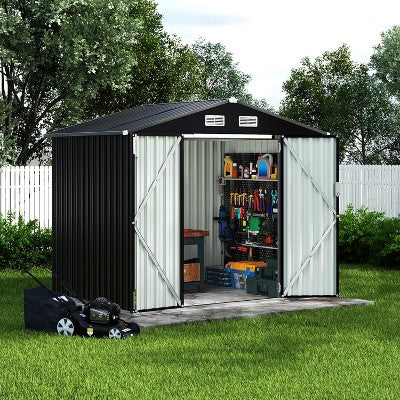 6x8FT Sheds and Outdoor Storage,Metal Garden/Tool Sheds Storage Shed,Patio and Backyard with Air Vent & Lockable Doors,Waterproof Shelter for Tools