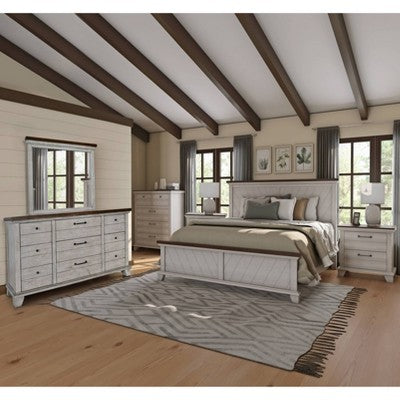 Bear Creek Dresser and Mirror Rustic Ivory/Honey - Steve Silver Co.