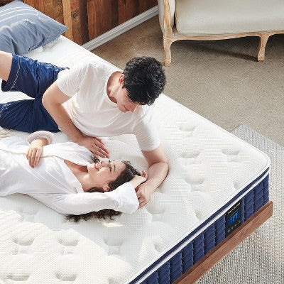 Coolvie 14 Inch Mattress, 4 Layer Premium Foam with Pocket Springs for Motion Isolation and Pressure Relieving, Medium Firm
