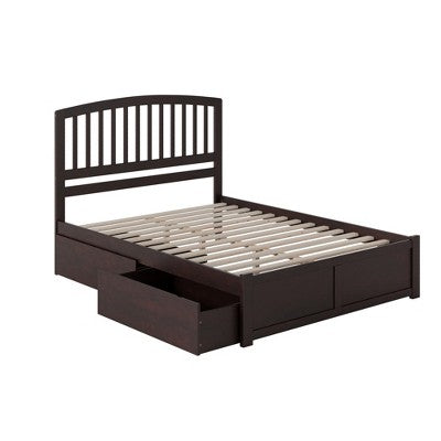 Platform Bed with Drawers - Modern Espresso Finish - Underbed Storage - Expandable Design