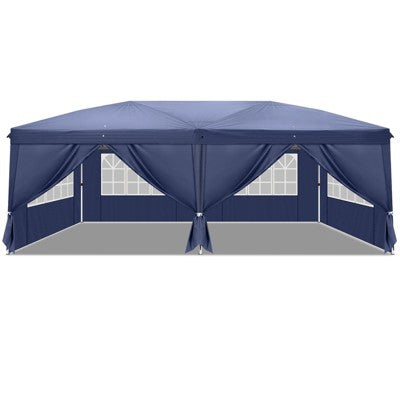 Karl Home | 10 ft. x 20 ft. Blue Iron-framed Fabric-clothed Party Tent