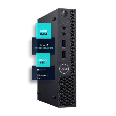Dell Windows 11 Micro Computer | Intel 9th Gen Hexa Core | (8GB/16GB/32GB) DDR4 RAM | (250GB/500GB/1TB) SSD | Manufacturer Refurbished