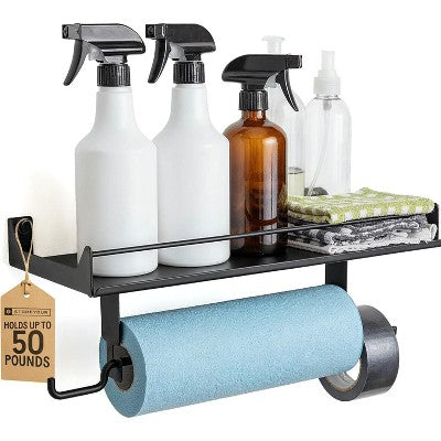 Heavy Duty Wall Mounted Paper Towel Holder for Garage and Workshop, Space-Saving Tool Organizer