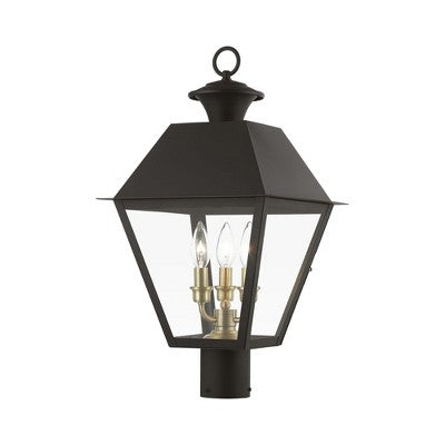 Livex Lighting Wentworth 3 - Light Post Light in Bronze/Antique Brass