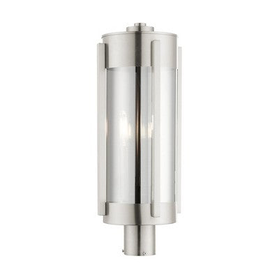 Livex Lighting Sheridan 3 - Light Post Light in Brushed Nickel