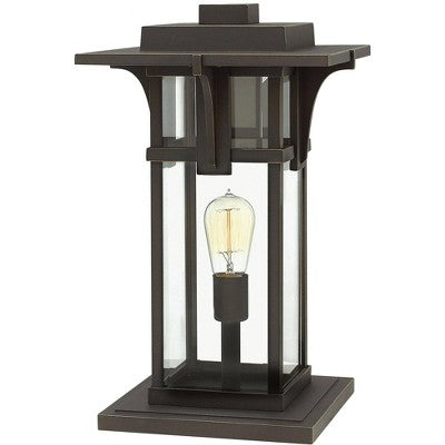 Hinkley Manhattan 18 1/4"H Oil-Rubbed Bronze LED Pier Mount Lantern