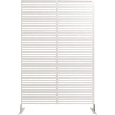 GustoWave Freestanding Decorative Metal Garden Fence, 72" Tall Rustproof Privacy Screen Panel, Modern Scroll Design, Snap-Together for Patio or Lawn