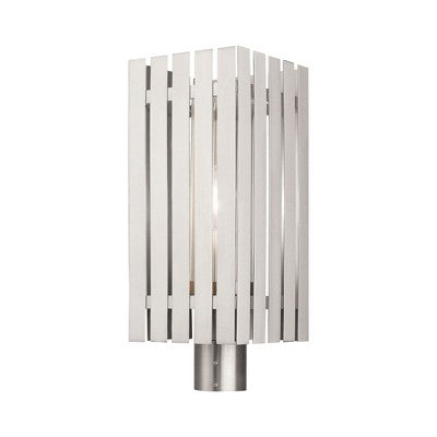 Livex Lighting Greenwich 1 - Light Post Light in Brushed Nickel