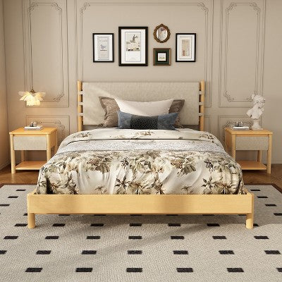 Christopher Knight Home Eliana Mid Century Moern 3-Piece Wood Platform Bed with Headboard and Nightstands