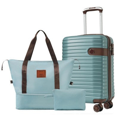SEVOBAL 20 inch Luggage 3 Piece Carry On Set with Spinner Wheels TSA Lock Expandable Duffel Bag, Blue, 23.12"*15.11"*9.97"