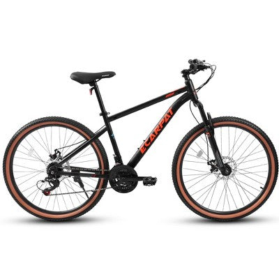 Gulches 24-Inch Teen Mountain Bike, High Carbon Steel Frame, Reliable Disc Brakes, Stylish Brown Edge Tires