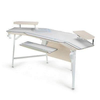 EUREKA ERGONOMIC Aero, 72x23 Wing Shaped Studio Desk with Accessories Set