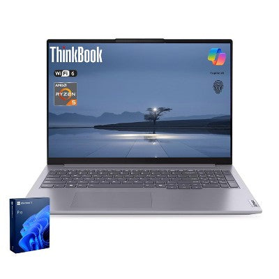 Lenovo ThinkBook 16 Gen 7, 16" FHD+ 60Hz, Ryzen 5 7533HS, Radeon Graphics, 32GB DDR5, 1TB SSD, Wi-Fi 6, Windows 11 Pro, Grey