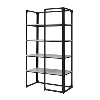 72.25" Havano 4 Shelf Open Industrial Bookcase: Steel Frame, MDF - HOMES: Inside + Out