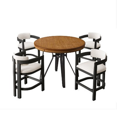 Christopher Knight Home Alvin Modern 5 Pieces Metal and Rubberwood Counter Height Dining Set