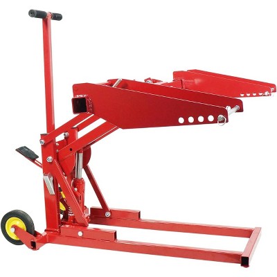 COZONY 550 LB Capacity Lawn Mower Lift, Heavy Duty Steel Tractor Lift Jack Adjustable Wheel Span Wheels Non Slip Handle for Zero Turn Riding Mower