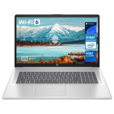 HP Laptop, 17.3" FHD, Core 7 (Exceeds i7 1355), 32GB RAM, 2TB SSD, FP Reader, Backlit KB, Webcam, Wi-Fi 6, Win 11 Pro, Silver