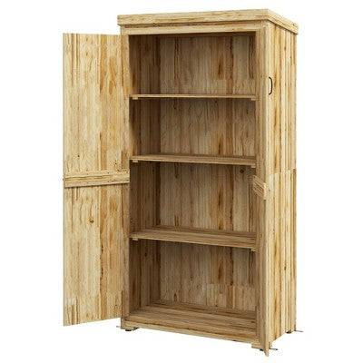 Outdoor Storage Cabinet Garden Shed with Waterproof Galvanized Metal Roof and Lockable Door