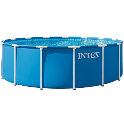 Intex: Metal Frame Pool Set - 15ft x 48In, Blue, Above Ground Swimming Pool