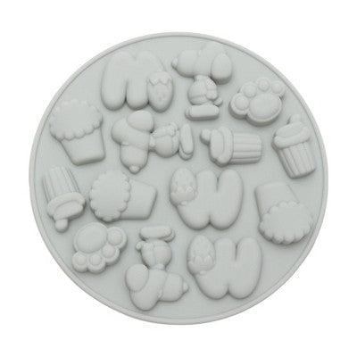 Unique Bargains Candy Making Moulds 19-Cavity Cute Candy Mould Hand Wash 4.8"x0.43" 1 Pc
