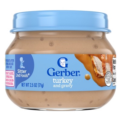 Gerber Baby Food Stage 2 Turkey & Gravy Puree Jar - 2.5oz