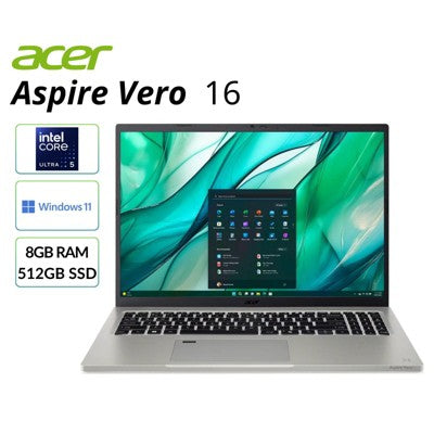 Refurbished Acer Aspire Vero 16-16" Intel Core Ultra 5 16GB RAM 512GB SSD - AV16-51P-58KU - Manufacturer Refurbished