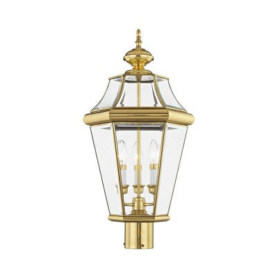 Livex Lighting Georgetown 3 - Light Lantern in Polished Brass