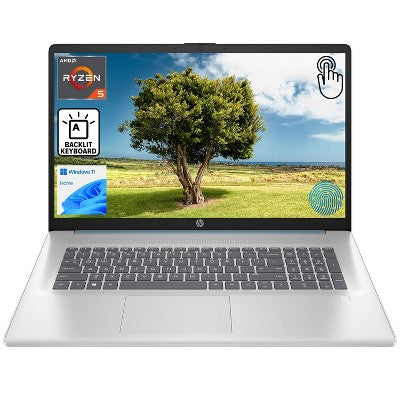 HP Essential 17-cp3602nr Laptop, 17.3" HD+ Touch, Ryzen 5 7430U, Radeon Graphics, 16GB RAM, 2TB SSD, Wi-Fi 6, Win 11 Pro, Blue