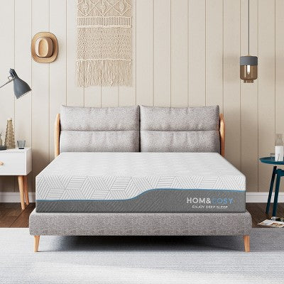 Vipbear 12 In/14 In Extra Firm Mattress with Ice Silk Cover | USA-Made Luxurious Cool Green Tea & Gel Memory Foam Mattress in a Box Washable Cover