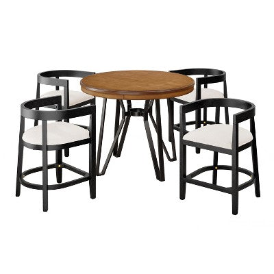 Christopher Knight Home Rico 5 Pieces Metal and Rubberwood Counter Height Dining Set