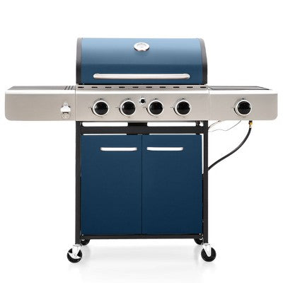 Garden GROTTO 4-Burner Propane BBQ Grill with Side Burner &Porcelain-Enameled Grates - 42,000 BTU