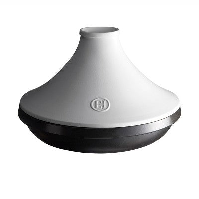 Emile Henry Delight Ceramic Tagine, White Lid/Slate Tagine
