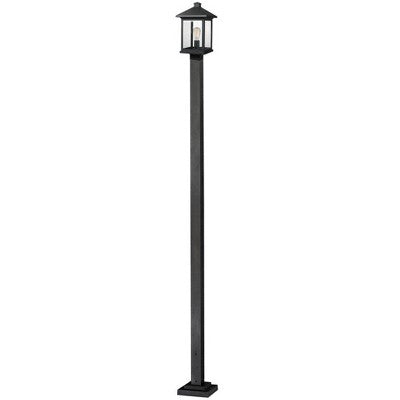 Portland 112" Outdoor Aluminum Lantern - Dimmable, Wet Rated, 1 Bulb, Black Finish