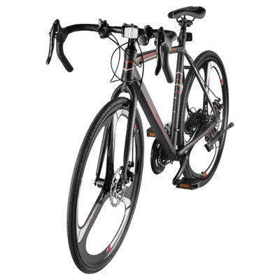 VEVOR Road Bike, 700C Wheels Racing Bike, SHIMANO 21 Speeds Drivetrain System City Commuter Road Bicycle with Carbon Steel Frame, Black